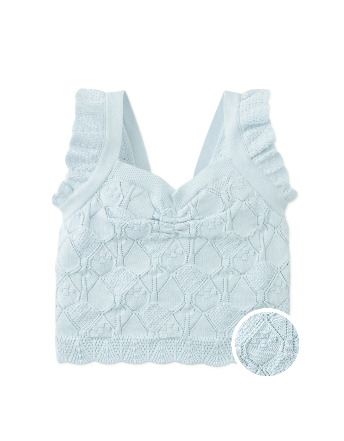 Deanna Ruffle-Knit Cropped Tank Top