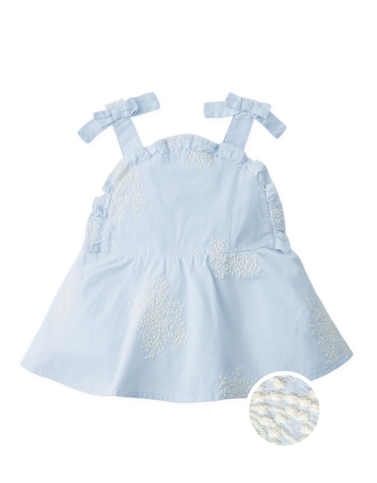 Cassidy Embroidered Peplum Top with Bow Straps