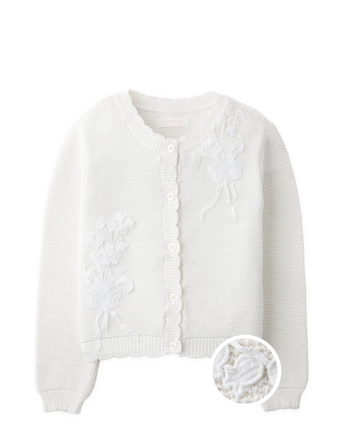 Marissa Knit Cardigan with Floral Appliqués