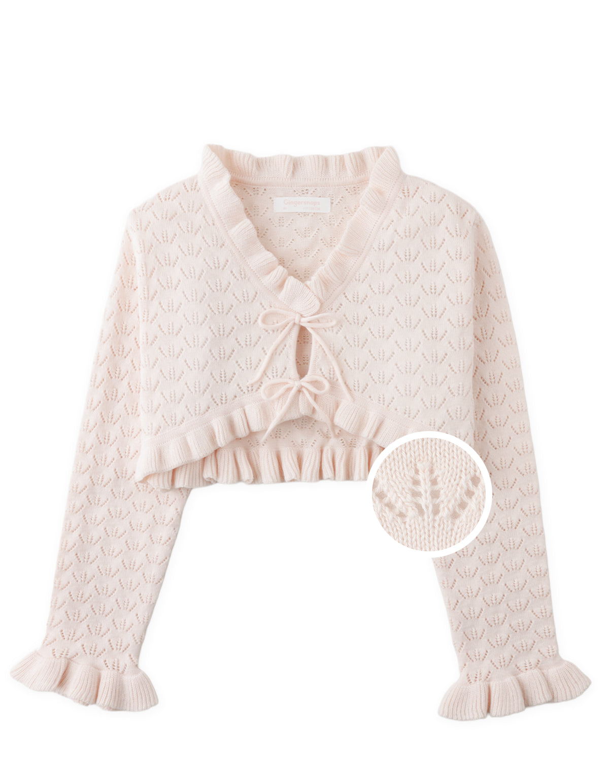 Zaira Pointelle-Knit Bolero