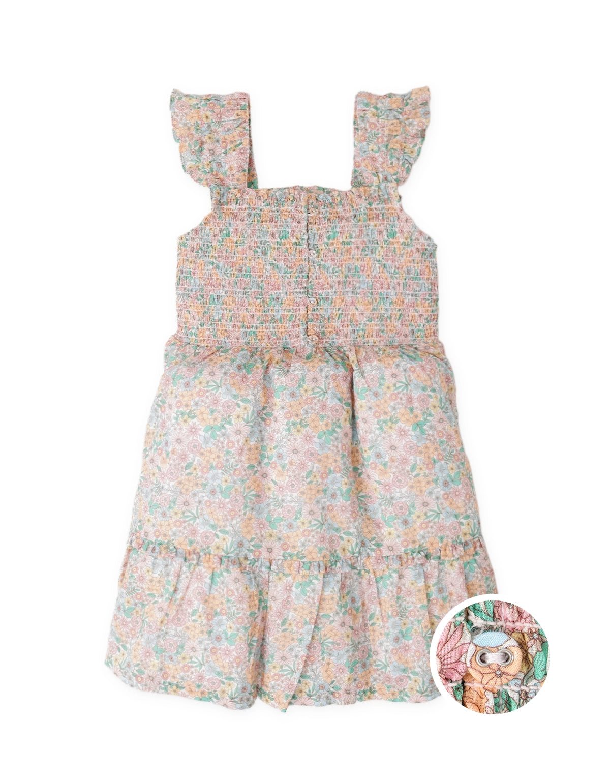 Cosima Floral Smocked Dress with Ruffle Sleeves