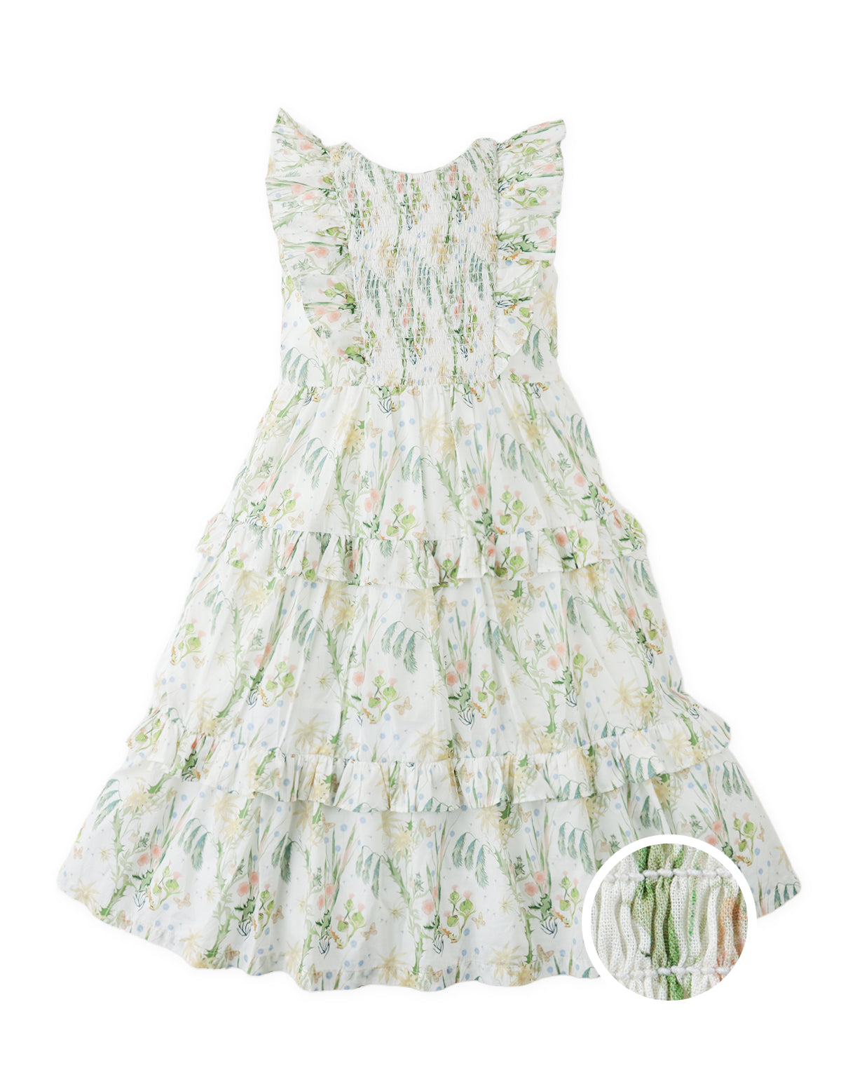 Tanya Botanical-Print Smocked Maxi Dress