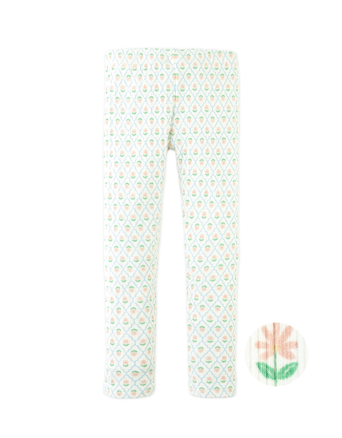 Zoya Ribbed Leggings with Floral Damask Print product photo