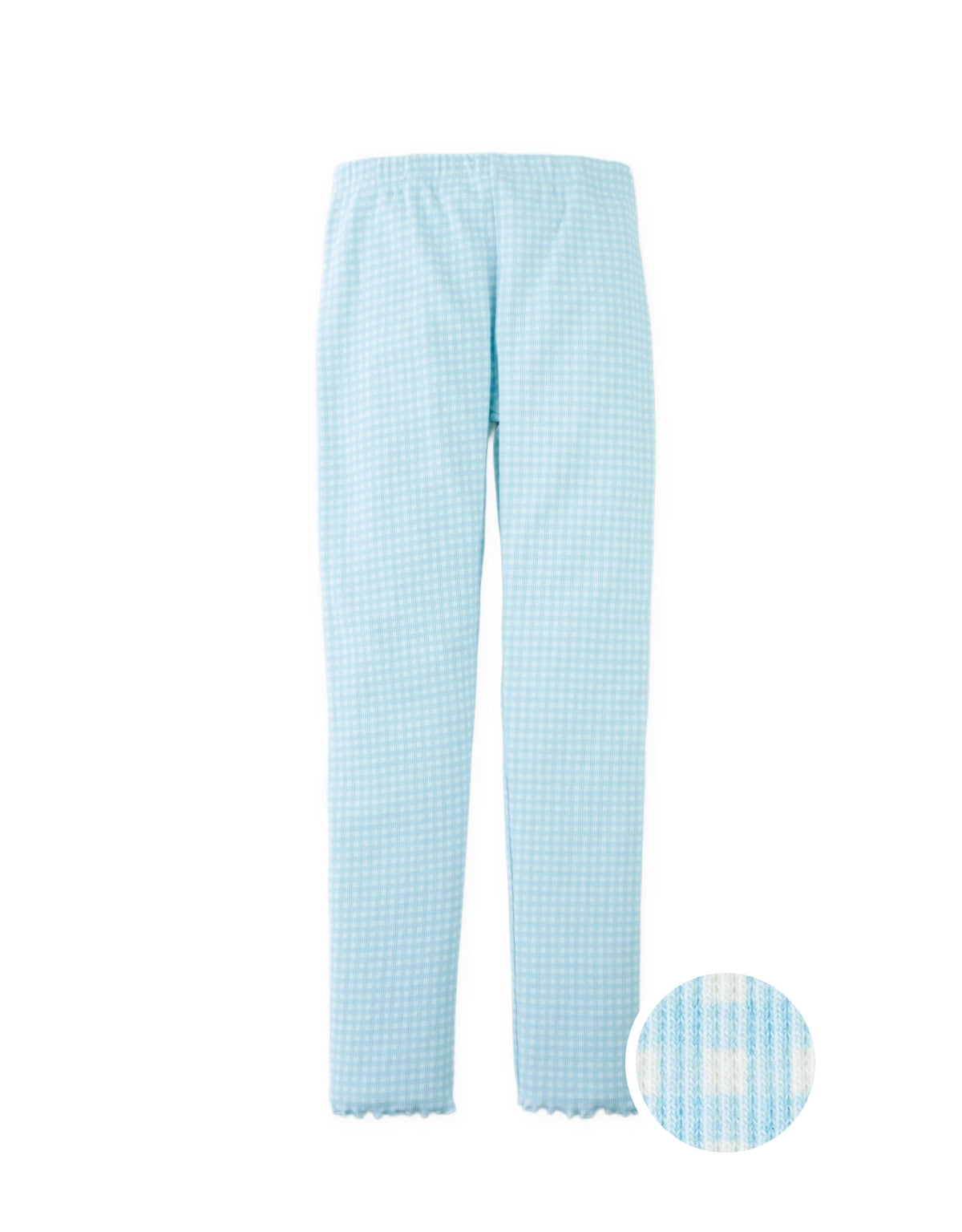 Serena Lettuce-Hem Leggings in Gingham Print