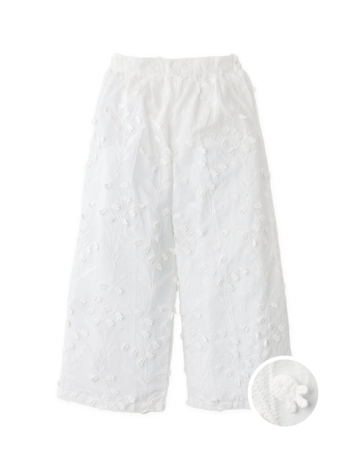 Janina Floral-Embroidered Palazzo Pants