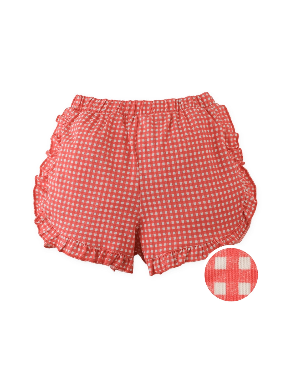 Erika Ruffled Shorts in Gingham Print
