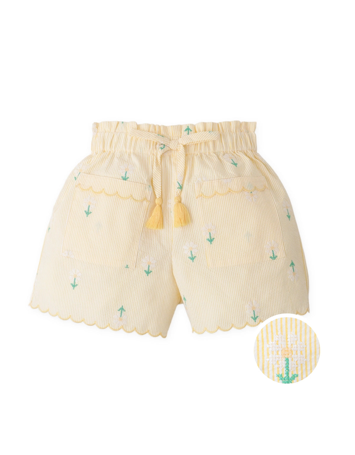Phoebe Shorts with Daisy Embroidery