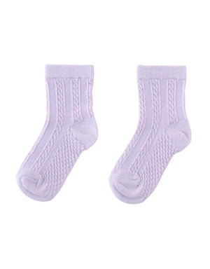 Fine Cable Knit Crew Socks product photo