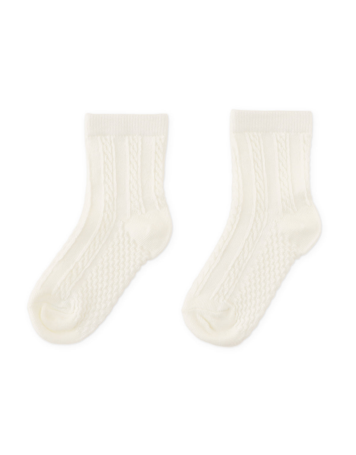 Fine Cable Knit Crew Socks