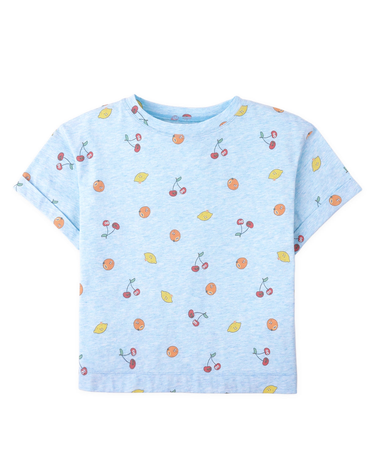 Lucia Tee with Side Slit and Fruit Print