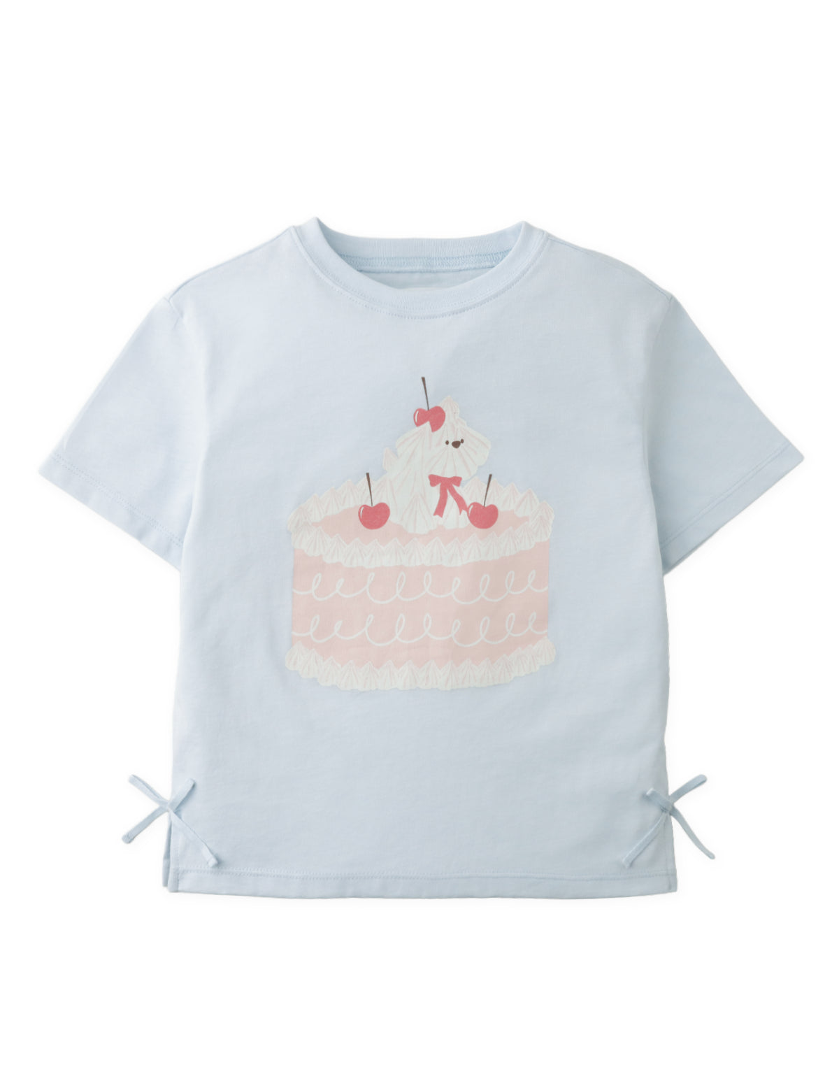 Joyce Bow-Detail Oversized Tee with Cake Puppy