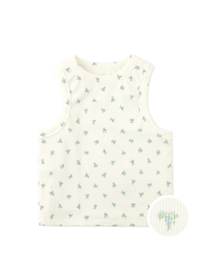 Lada Ribbed Tank Top with All-Over Floral Print product photo