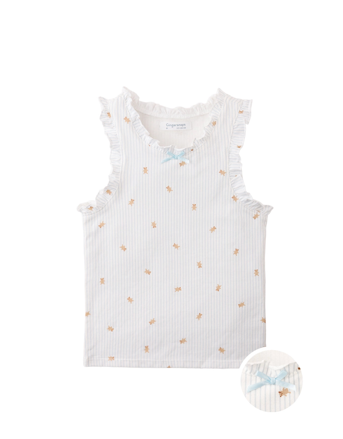 Casey Ruffle Tank Top in Bear Stripes