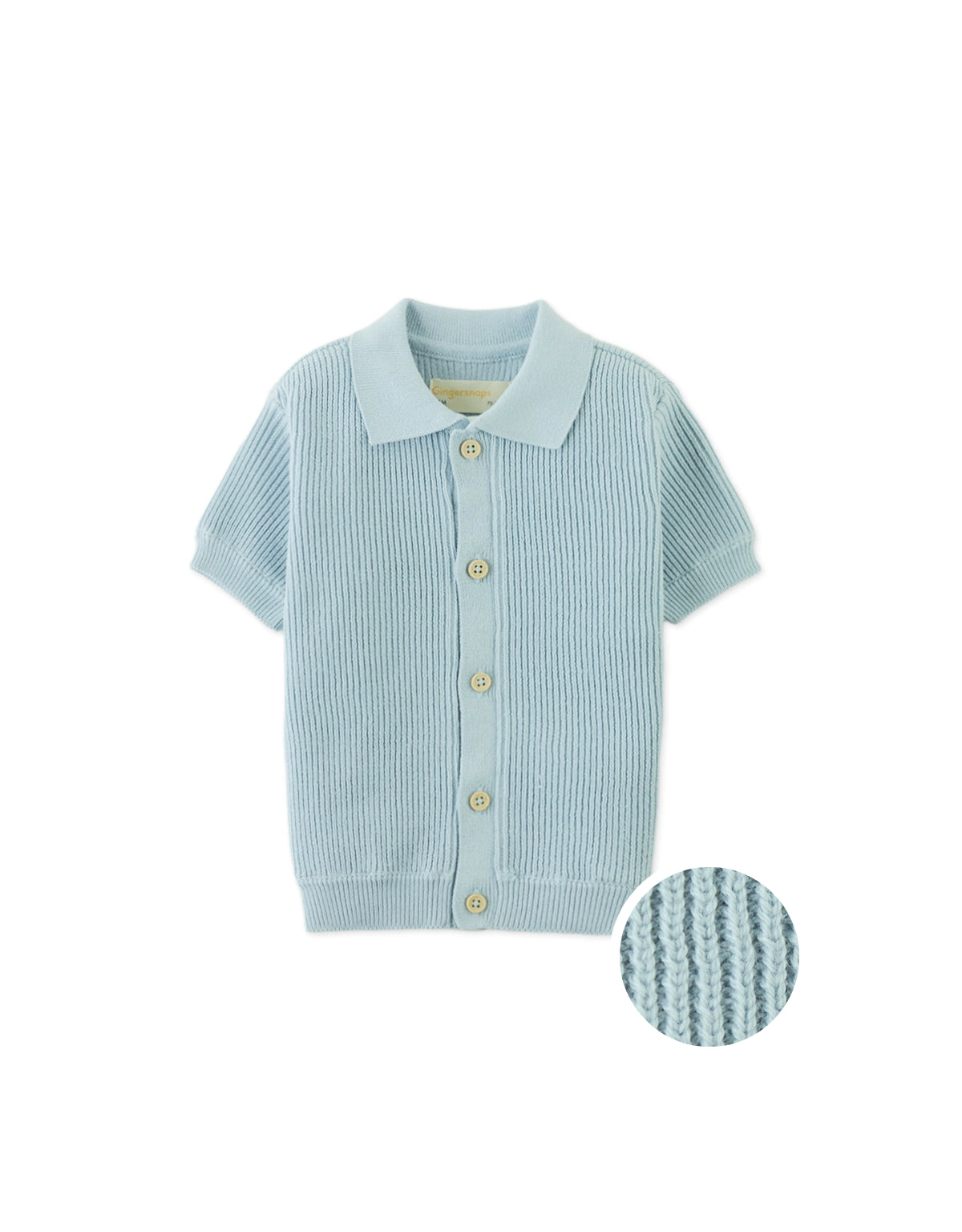 Baby Jae Rib-Knit Button-Up Polo