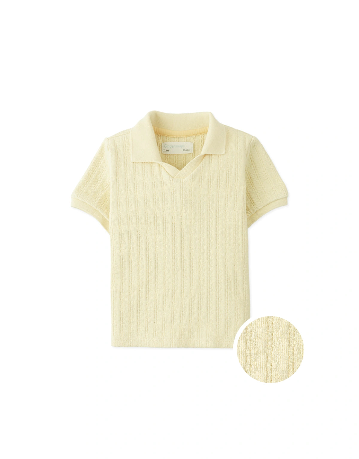 Baby Dae Cable Knit Open Collar Polo