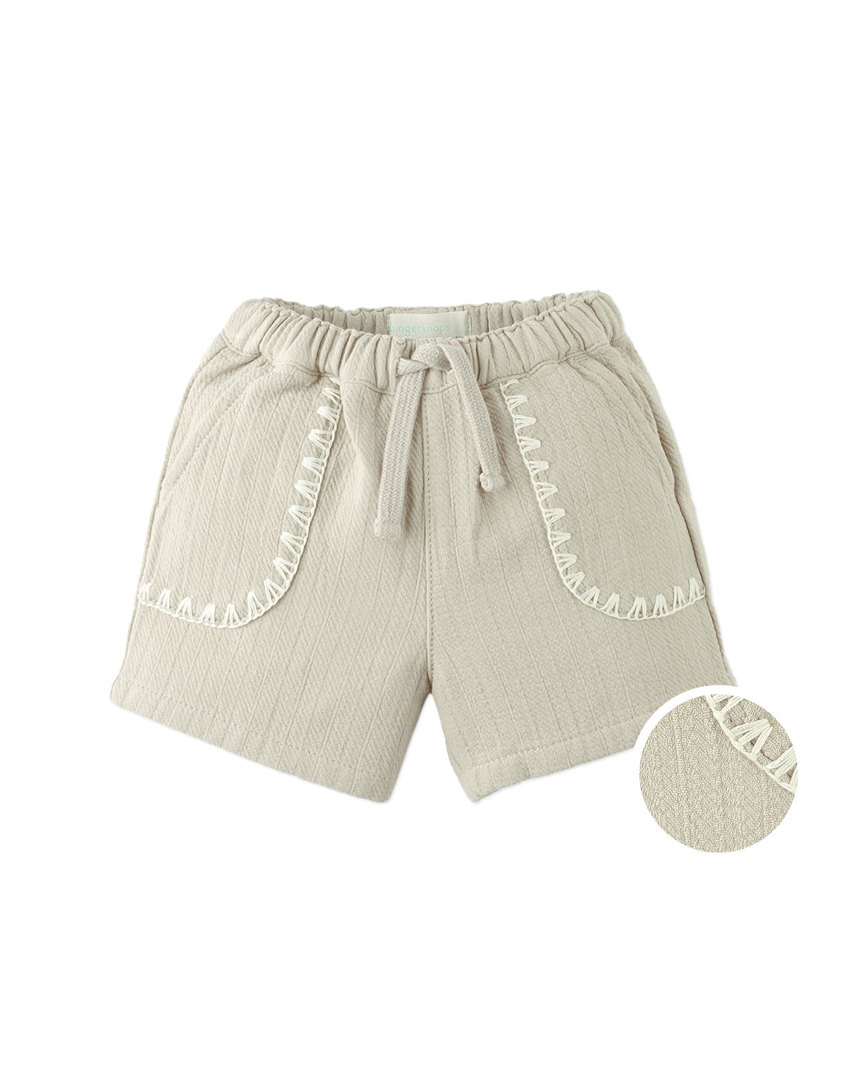 Baby Marlow Drawstring Shorts with Contrast Stitching