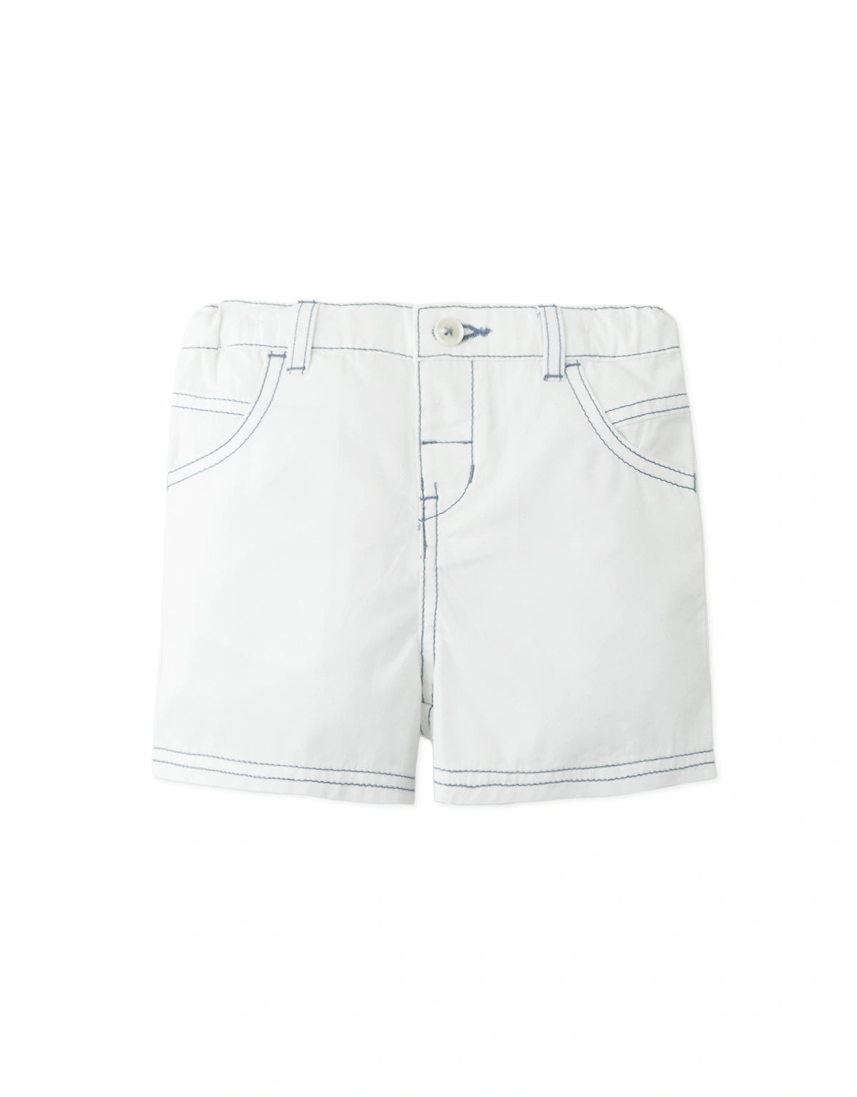 Baby Michi Contrast-Stitch Pull-On Bermuda Shorts