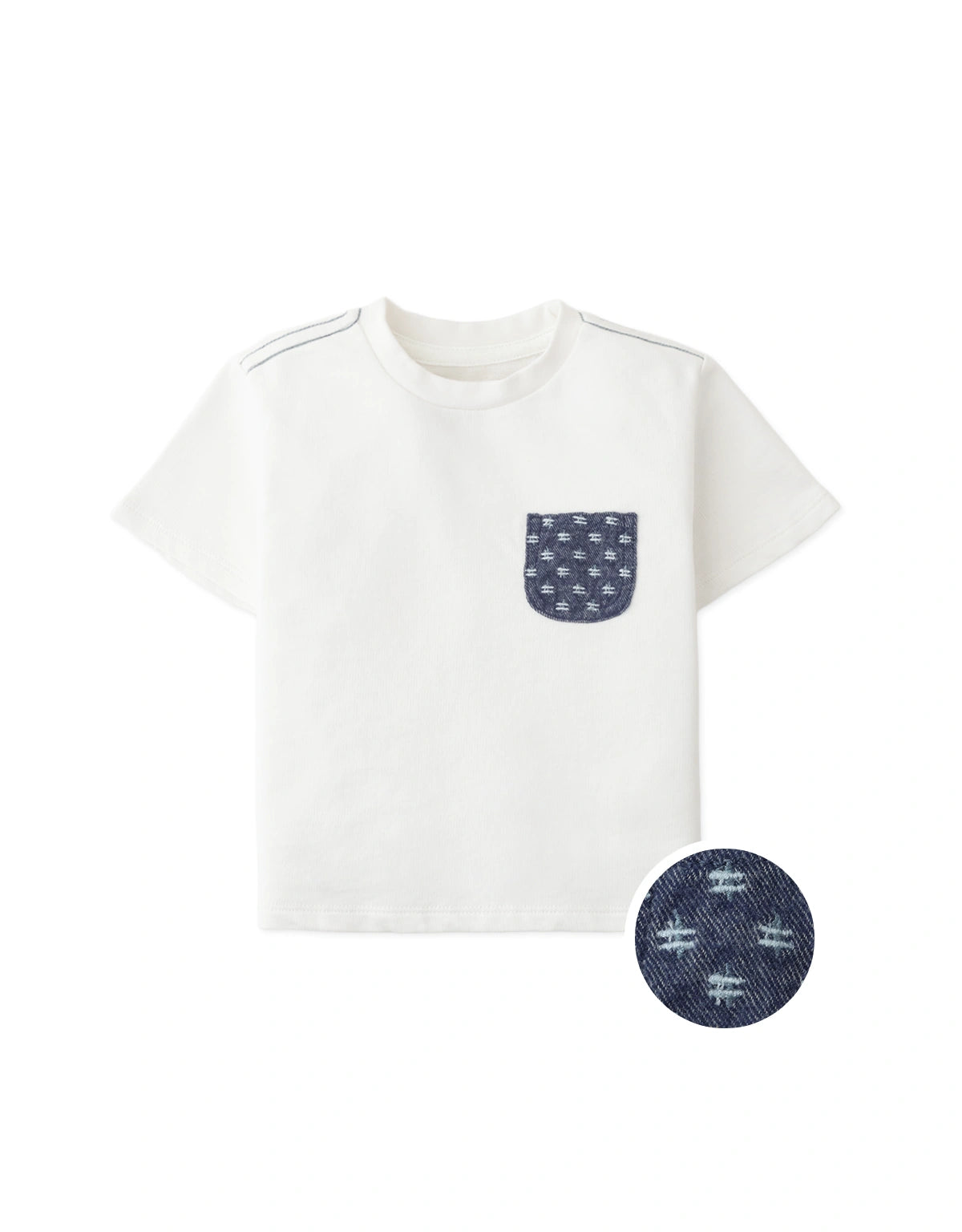 Baby Haruto Sashiko-Inspired Patch Pocket Tee