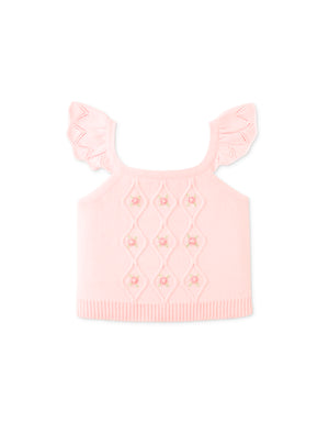 Baby Georgina Knitted Blouse with Bullion Flower Embroidery product photo