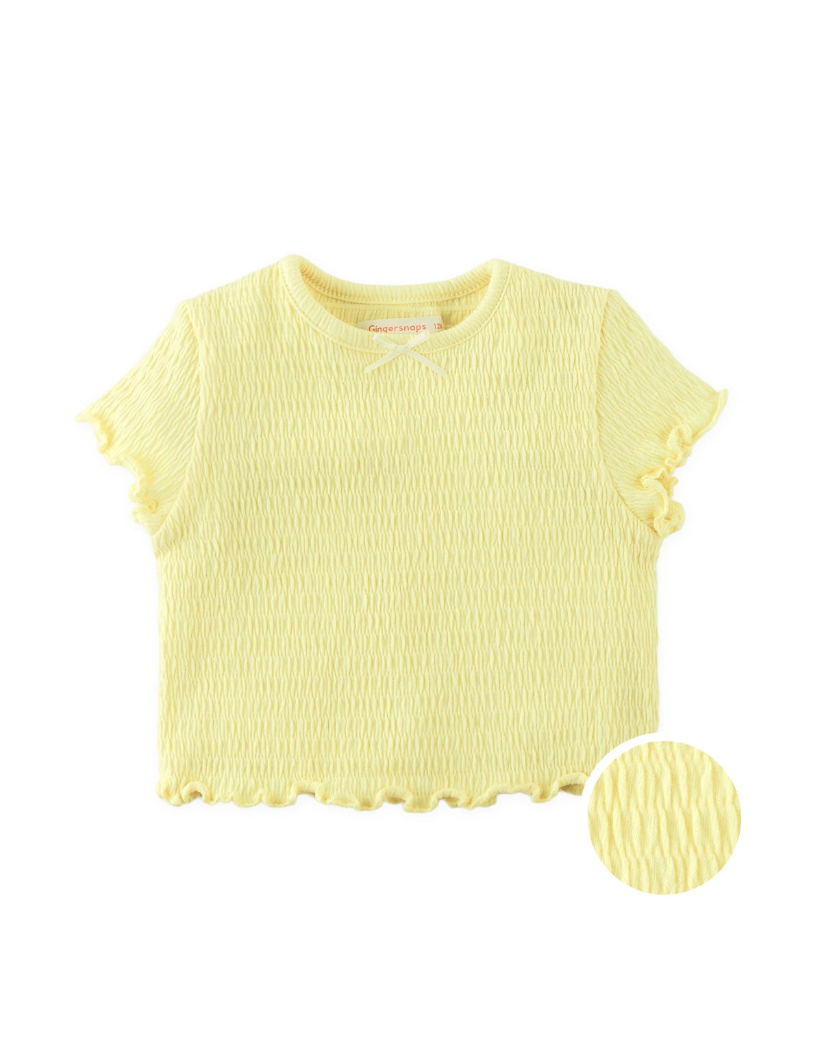 Baby Amora Smocked Blouse with Satin Bow Appliqué