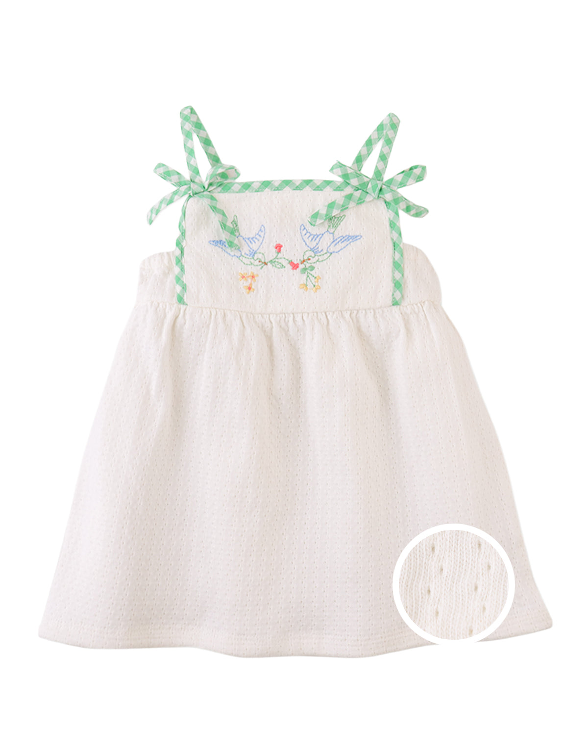Baby Aviana Embroidered Dress with Straps and Bows