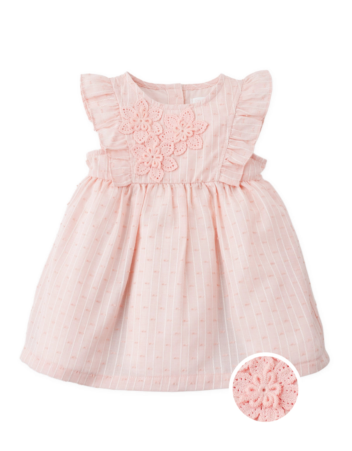Baby Marlowe Crochet Flower Ruffle Sleeve Dress