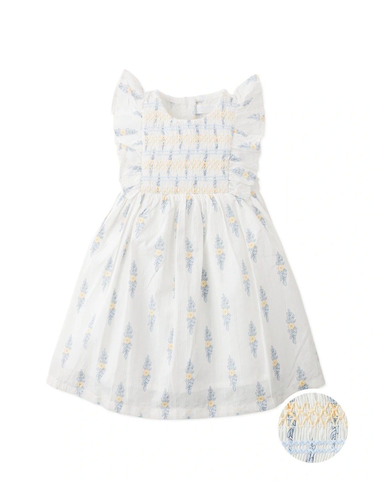 Baby Mavis Floral Smocked Dress with Ruffle Sleeves