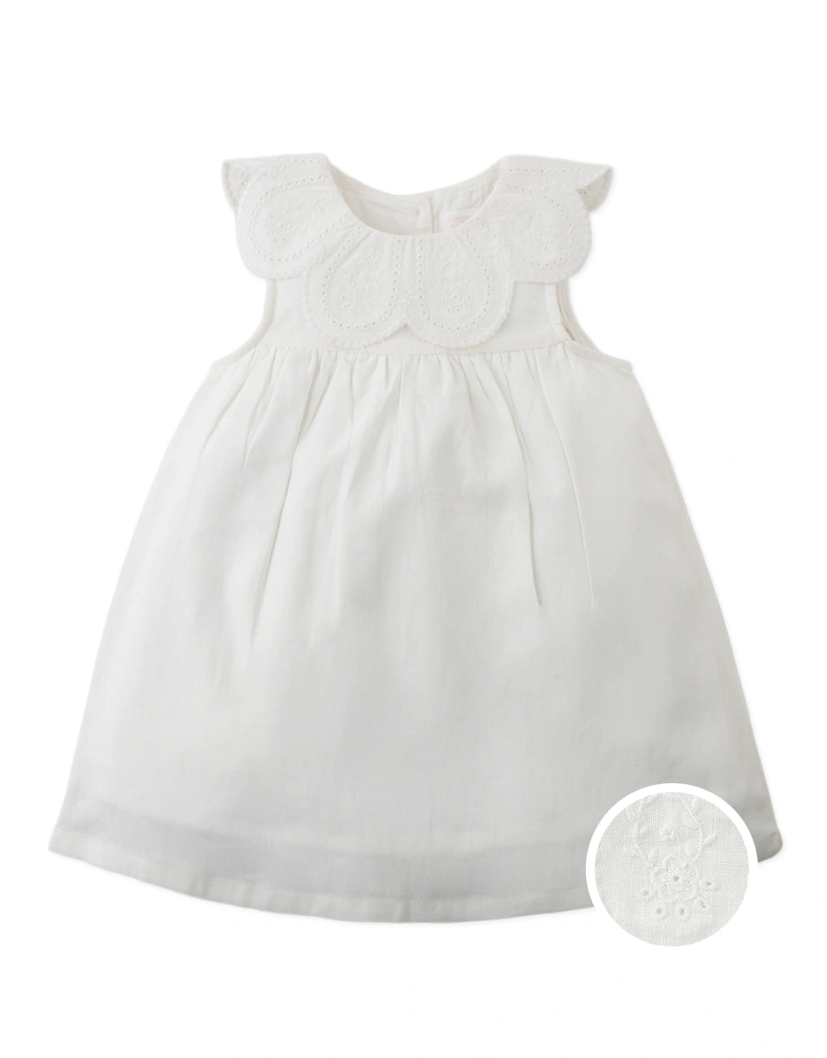 Baby Annalee Floral Embroidered Petal-Collar Dress