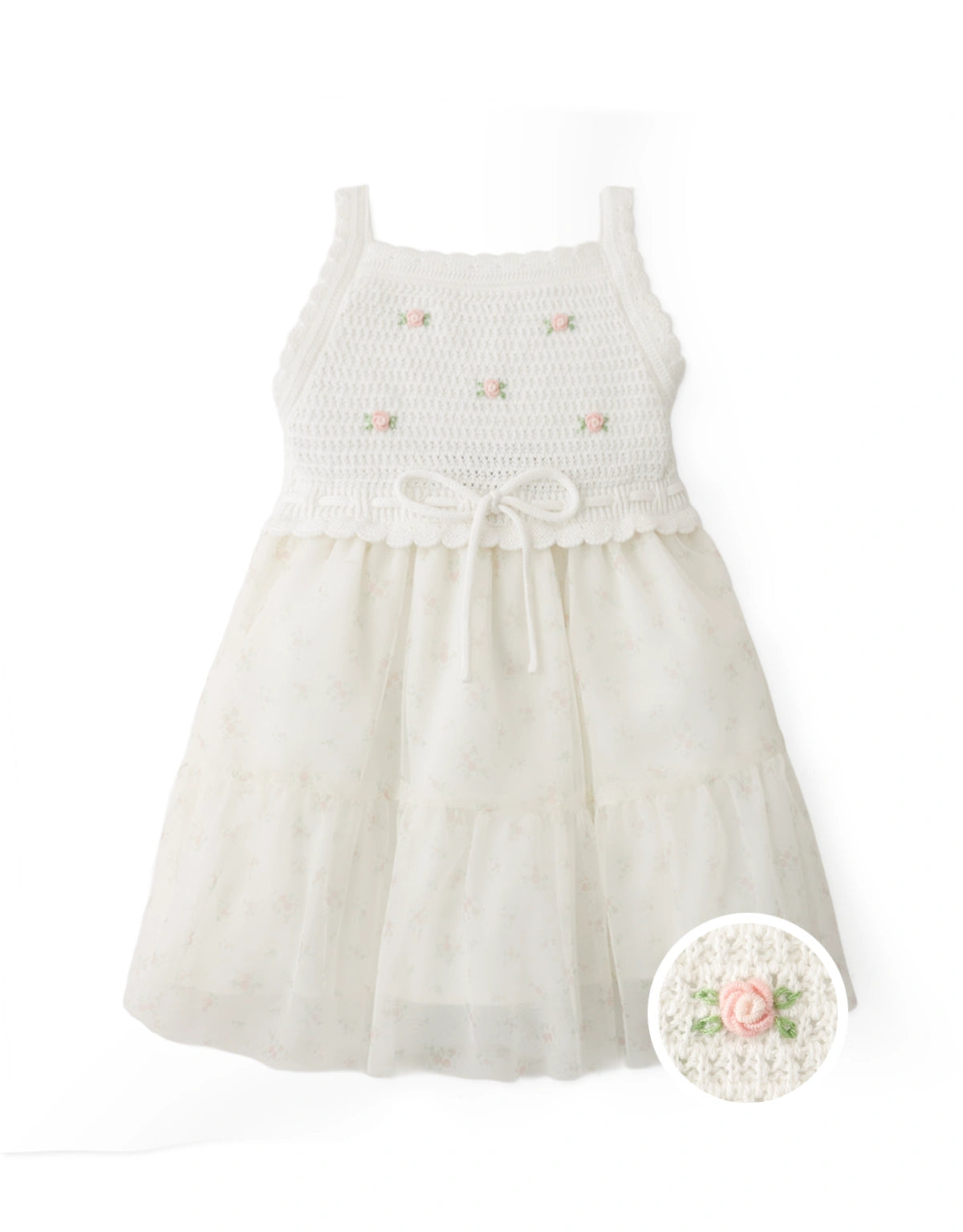 Baby Almira Ditsy Floral Crochet-Knit Dress