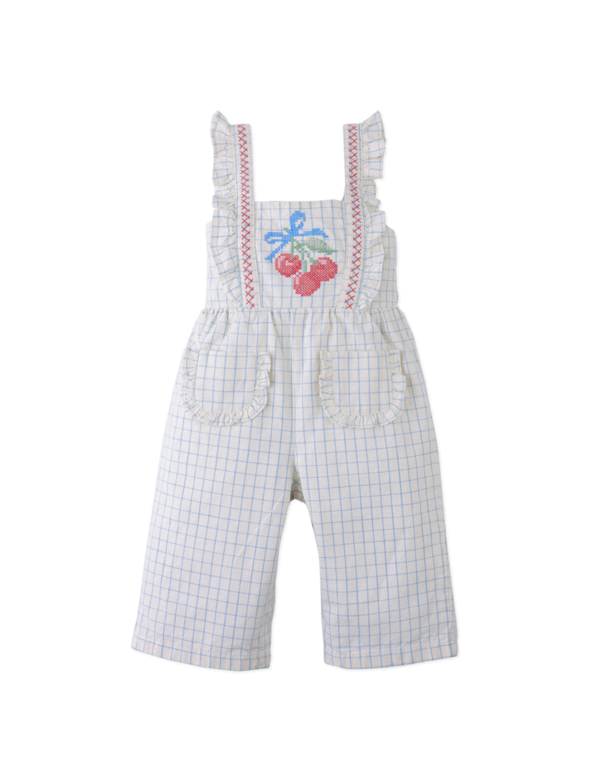 Baby Phoebe Striped Jumpsuit with Ruffles & Embroidered Details product photo