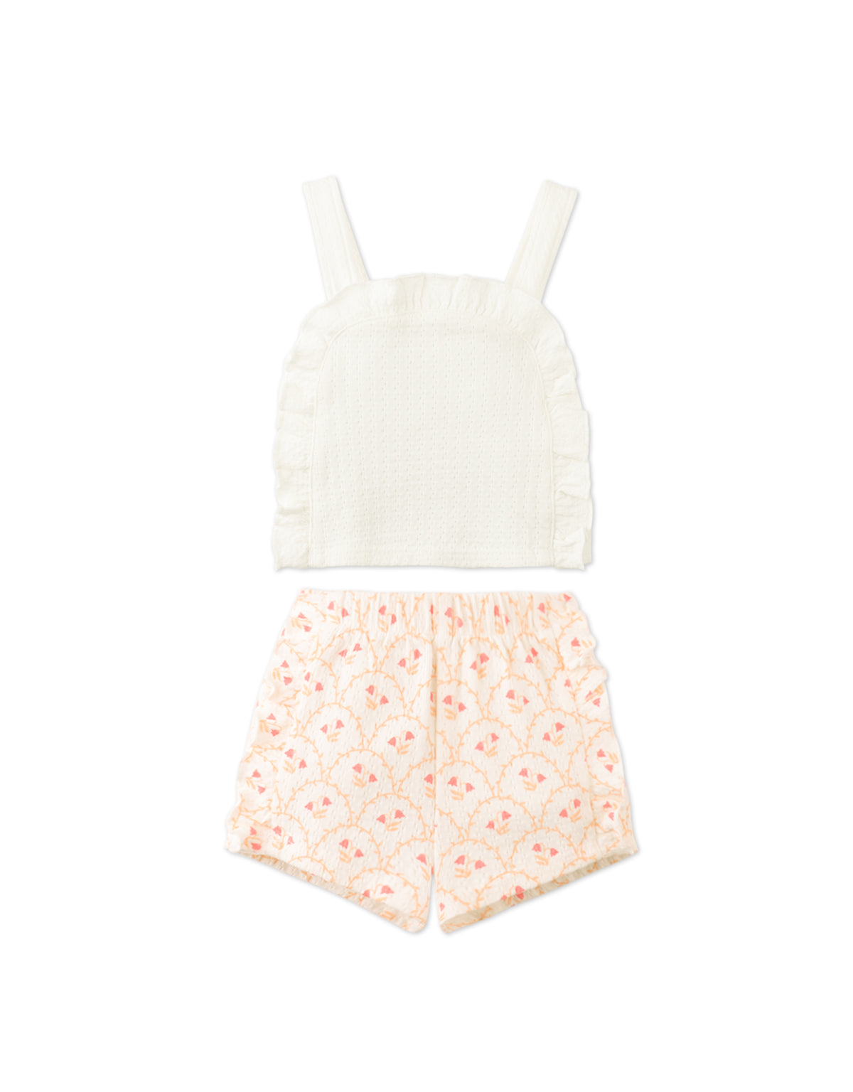 Baby Erica Ruffled Top & Printed Shorts Set