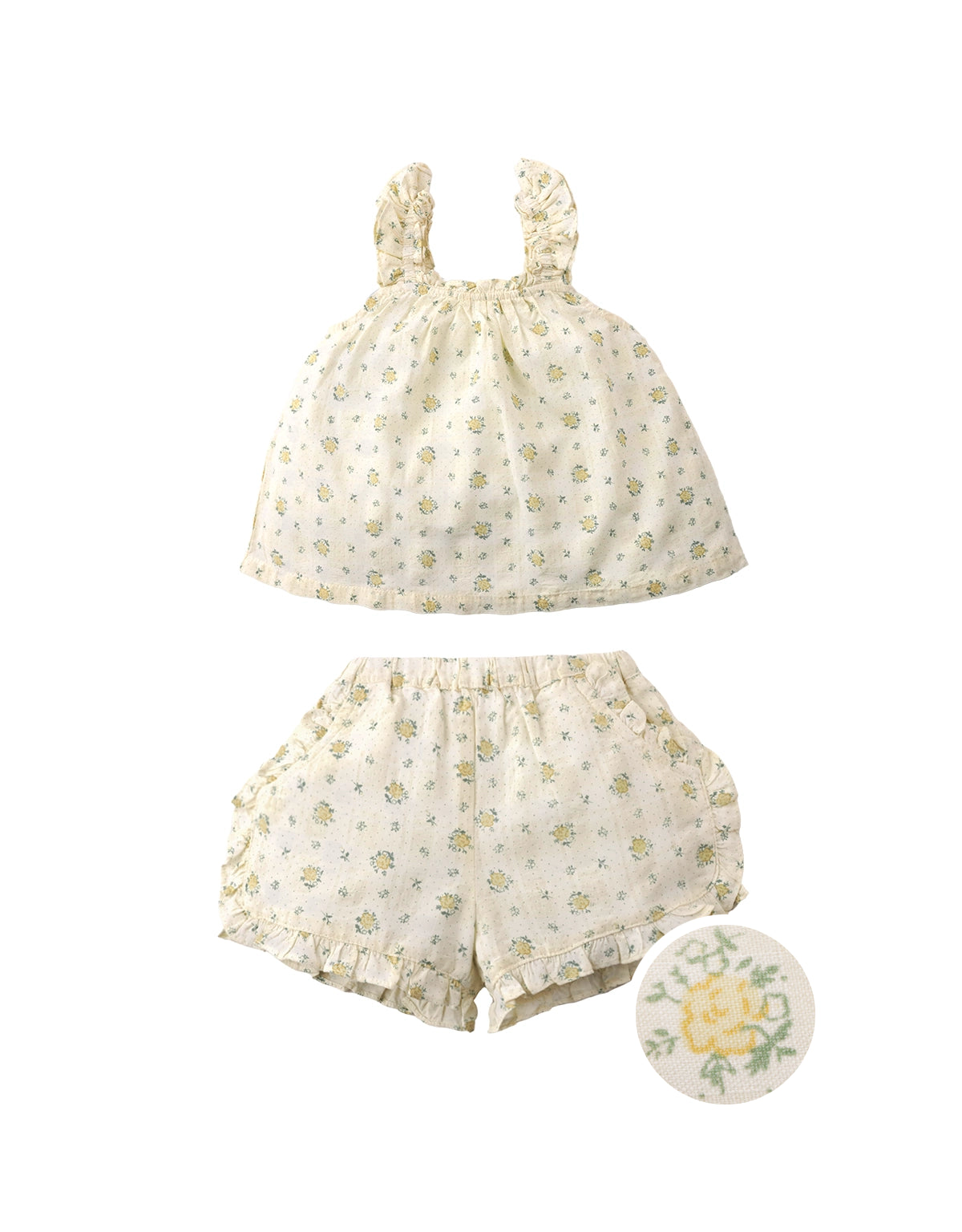 Baby Yvaine Floral Ruffled Top and Shorts Set