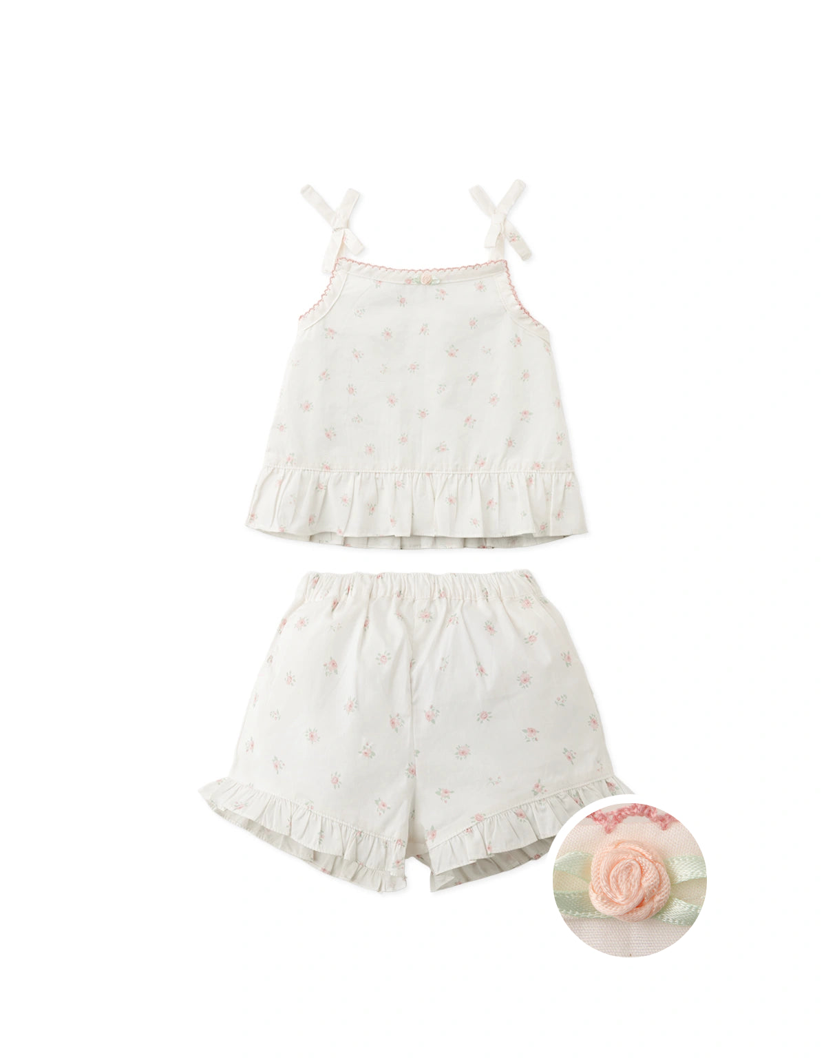 Baby Shay Ruffled Floral Tank Top and Shorts Set