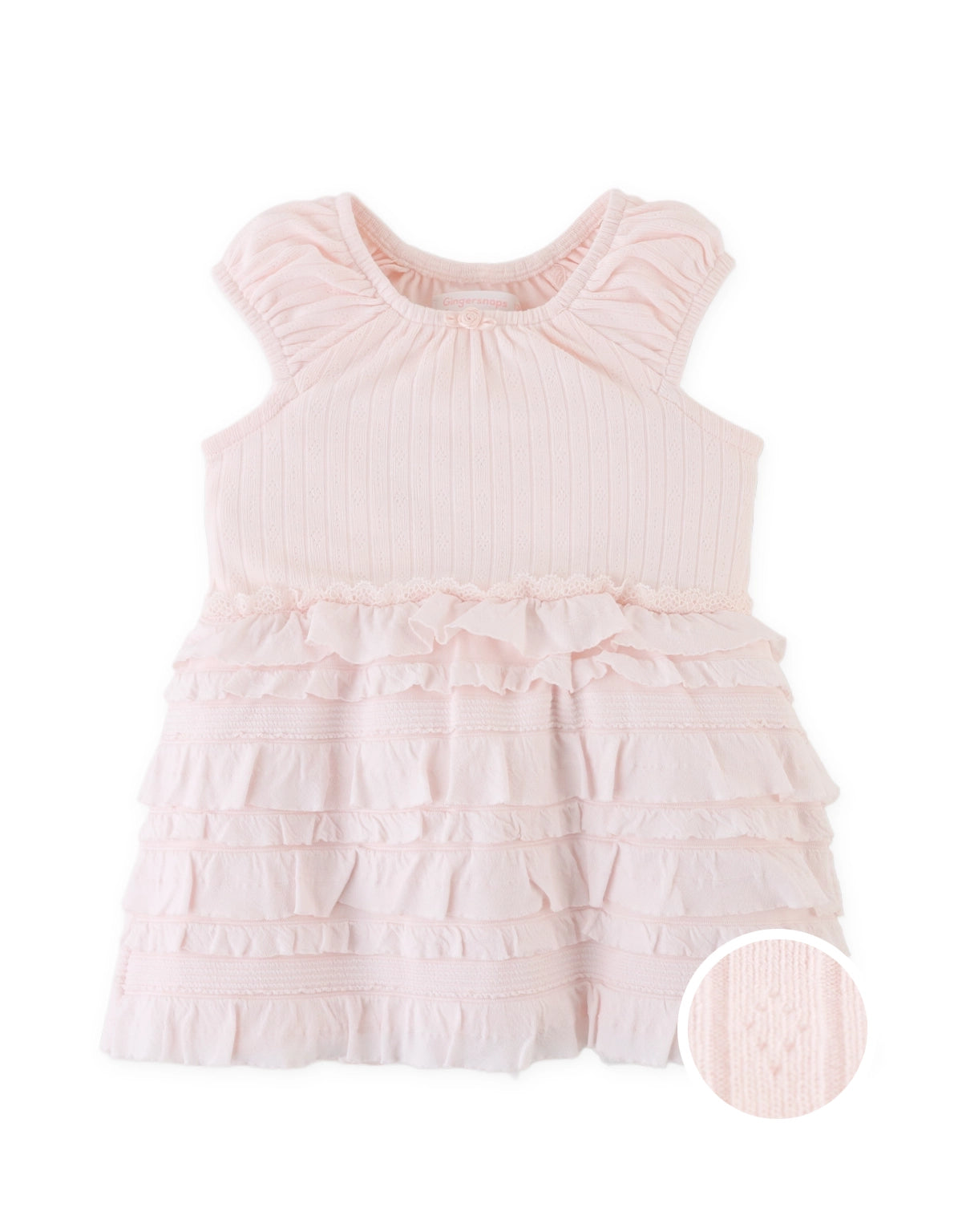 Baby Cheryl Ruffled Playsuit with Rosette Appliqué