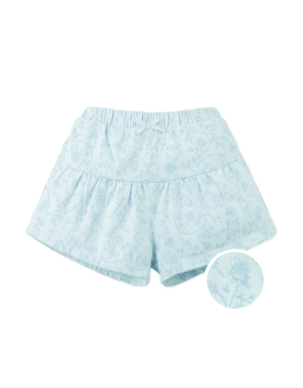 Baby Posie Drop-Waist Shorts in Floral Toile