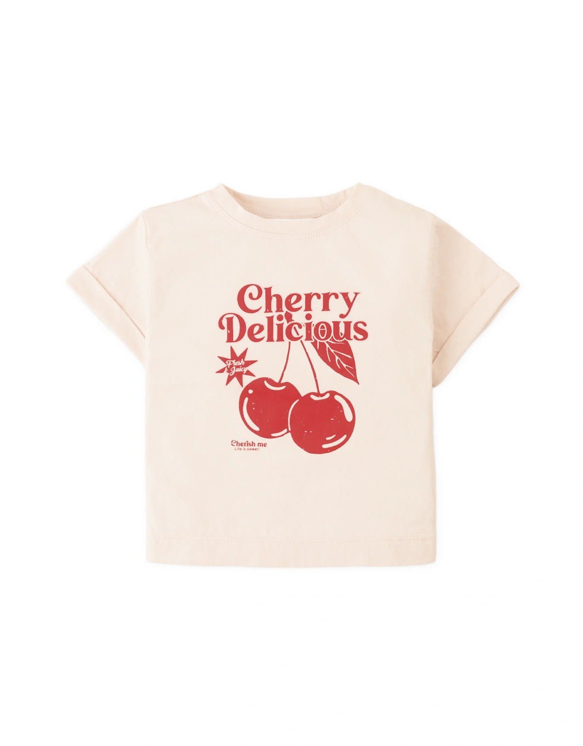 Baby Aria Graphic Tee with Cherry Print