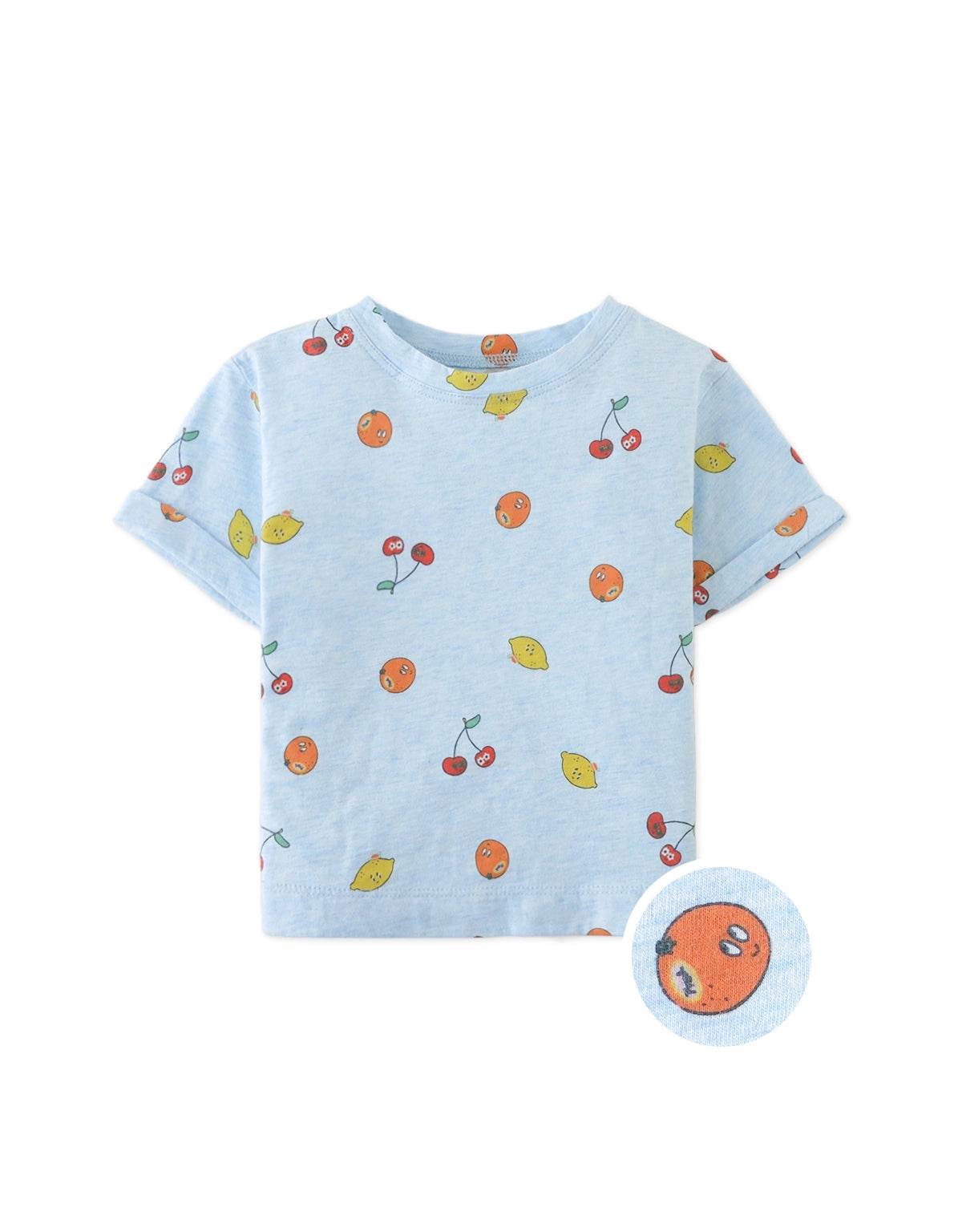 Baby Lucia Tee with Side Slit and Fruit Print