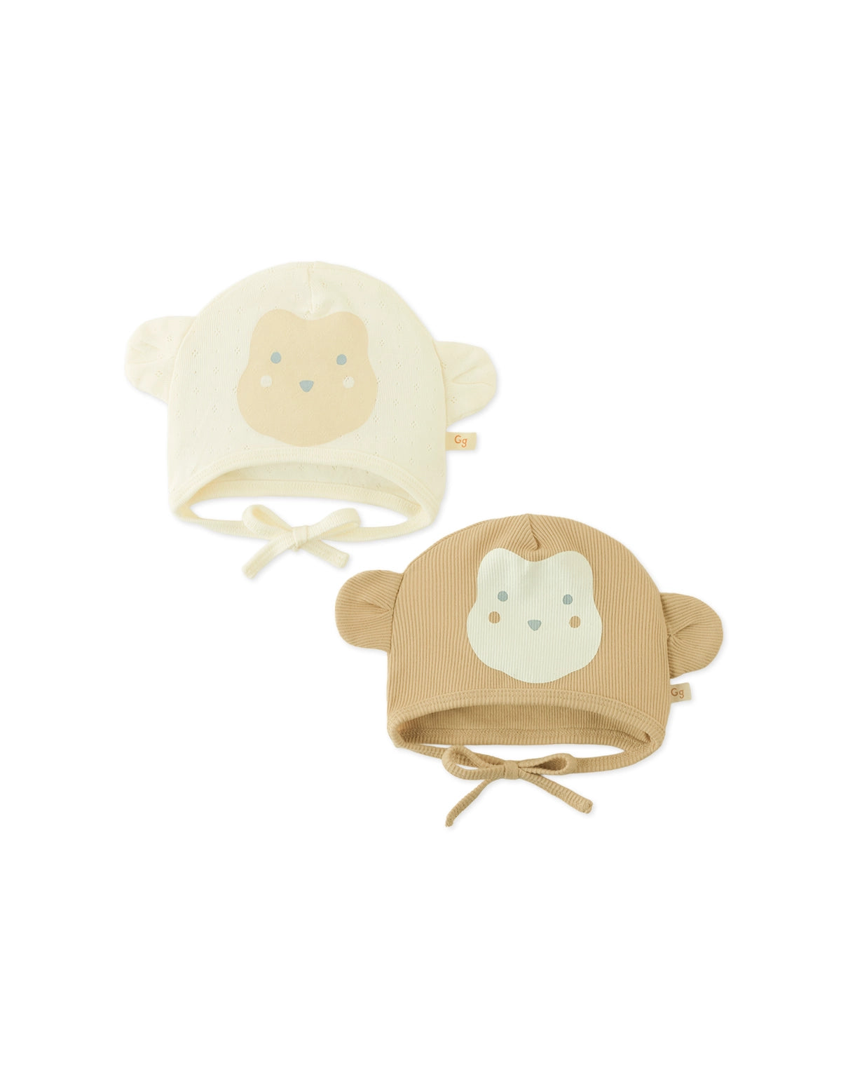 2-Piece Bonnet Set with Monkey Face Print