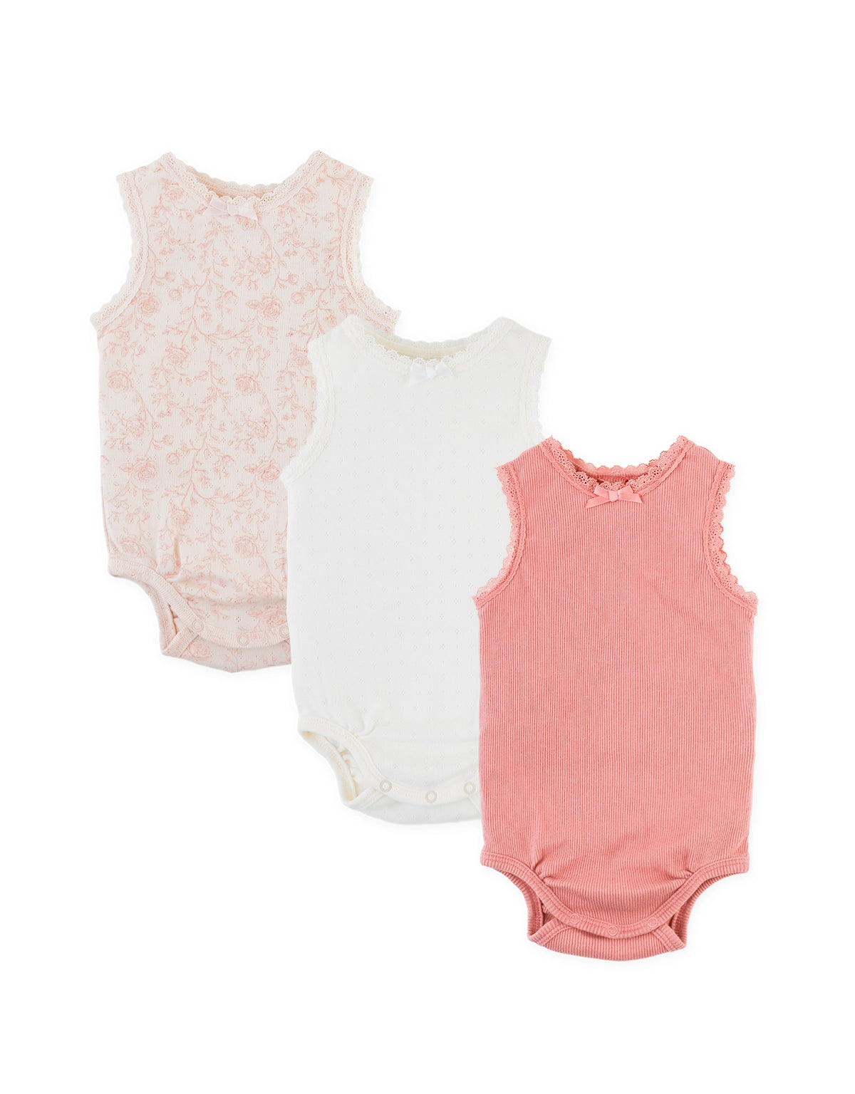 3-Piece Sleeveless Ruffle-Trim Bodysuit Set