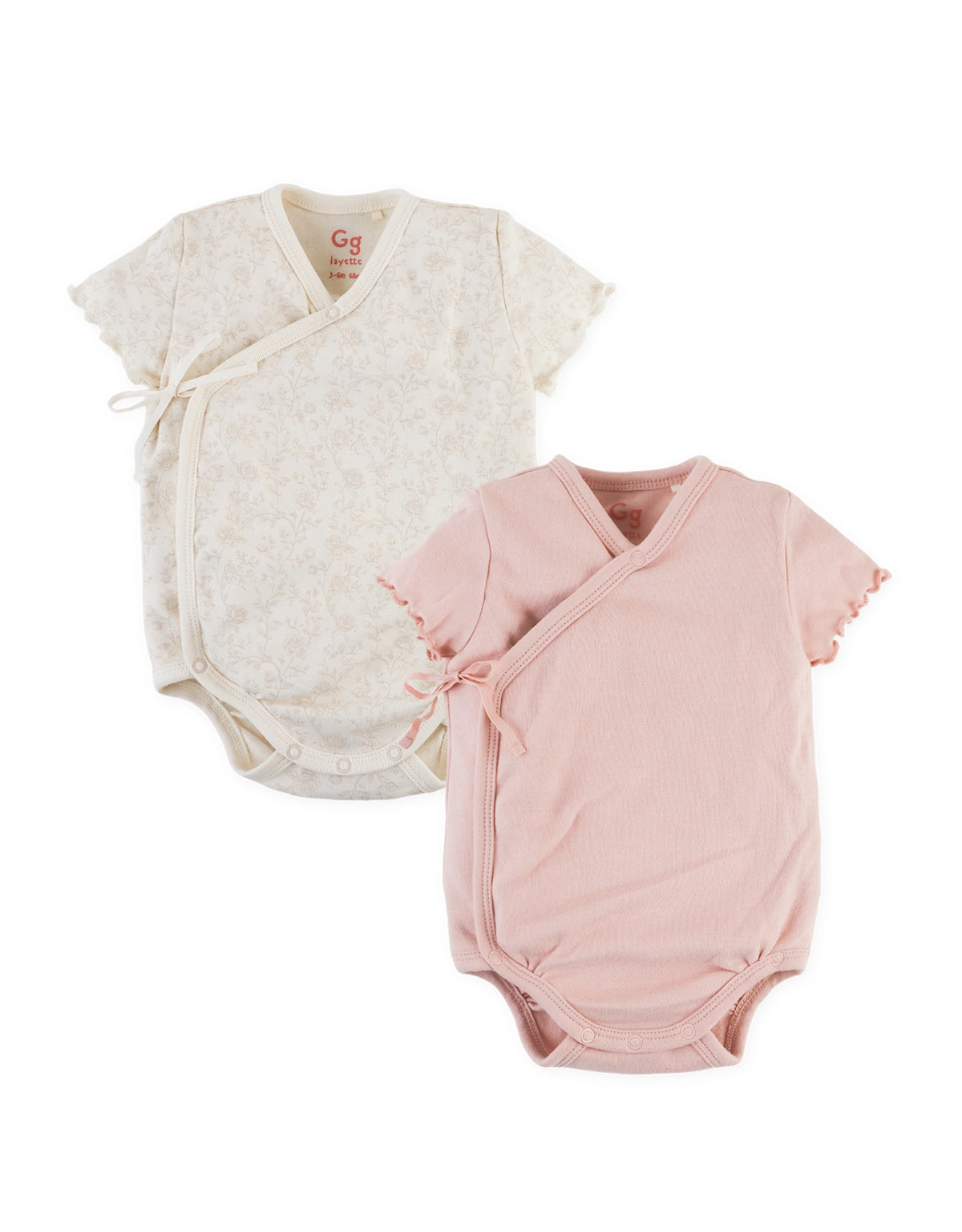 2-Piece Kimono Bodysuit Set with Side Bow Detail