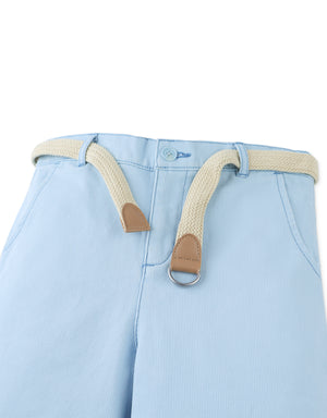 Sam Regular Fit Bedford Cord Shorts with Braided Cotton Belt style detail