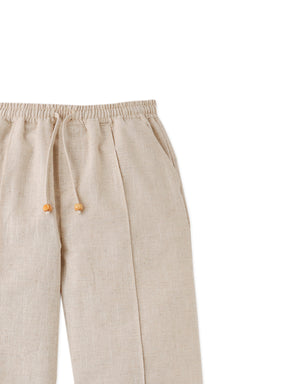 Erwin Fixed-Fold Drawstring Trousers close-up detail