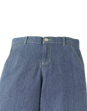 Jean Dark Wash Textured Denim Pants front view