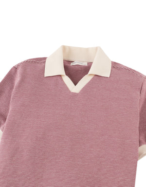 Alastor Striped Pique Polo Shirt style detail