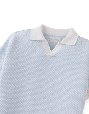 Lucius 2-Tone Polo with Ribbed Cuffs & Hem front view