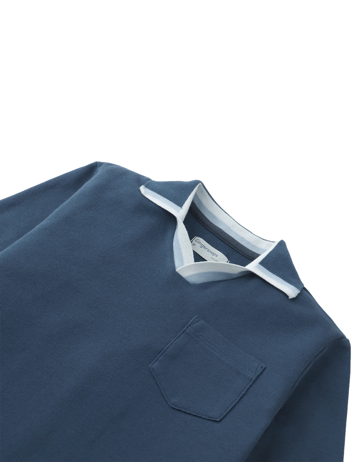 Gino Piqué Striped Polo with Contrast Open Collar