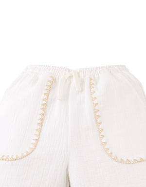 Marlow Textured Drawstring Shorts fabric and fit detail