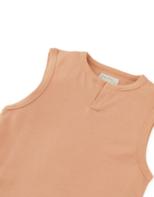 Rafael Henley Tank with Interlock Fabric front view