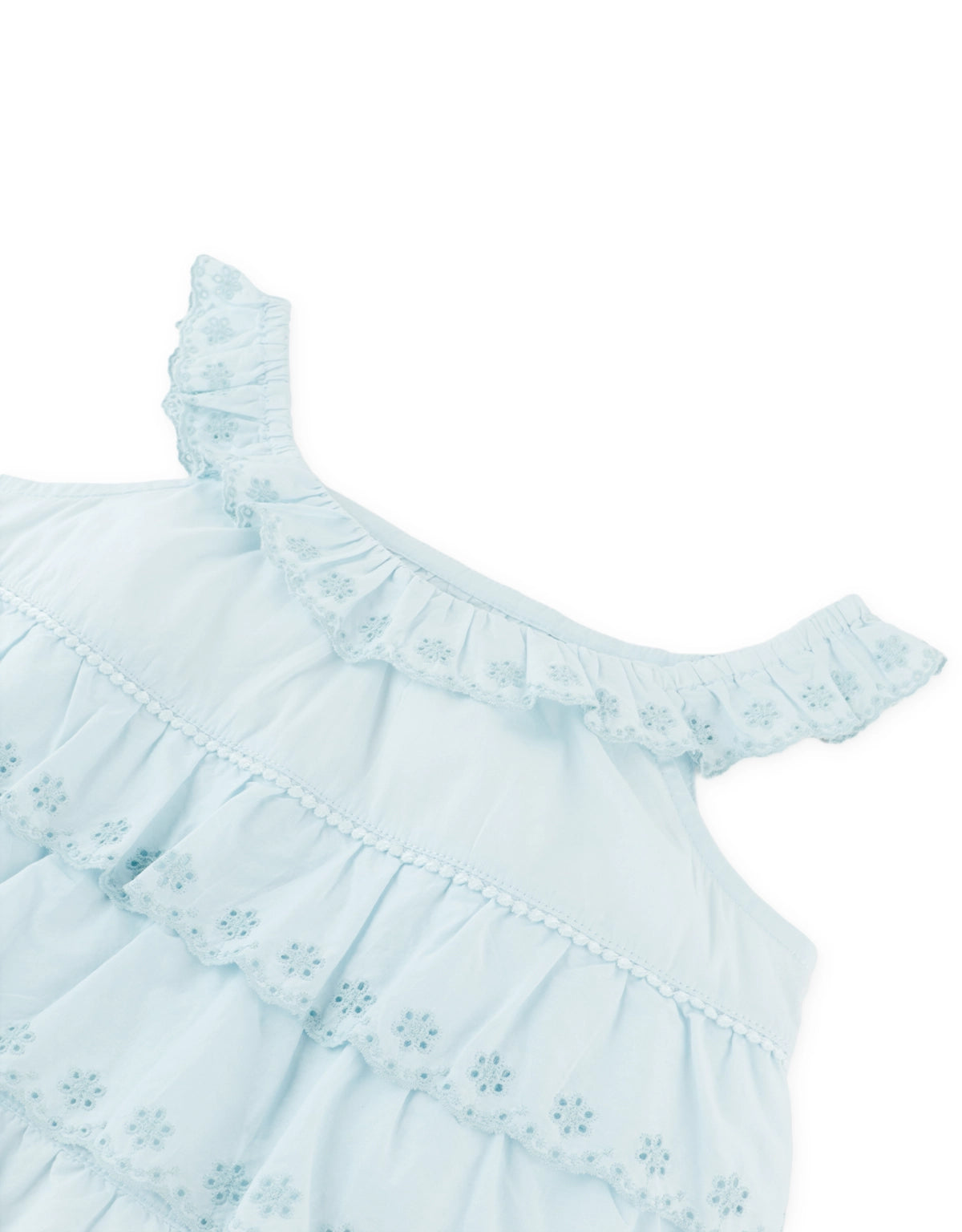 Bridgette Scalloped Eyelet Blouse with Ruffle Sleeves