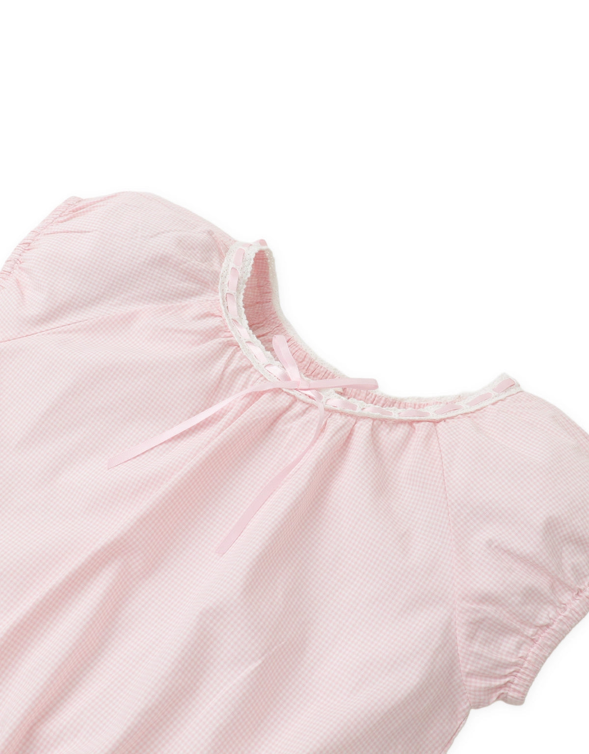 Brielle Gingham Top with Lace Detail